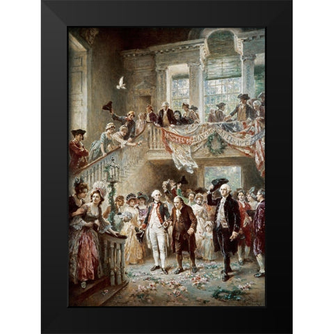 Constitutional Convention Black Modern Wood Framed Art Print by Ferris, Jean Leon Gerome