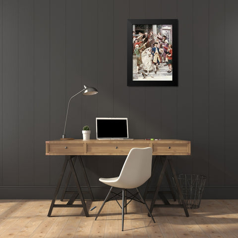 Here Comes The Bride, Wedding of Washington Black Modern Wood Framed Art Print by Gerome Ferris, Jean Leon