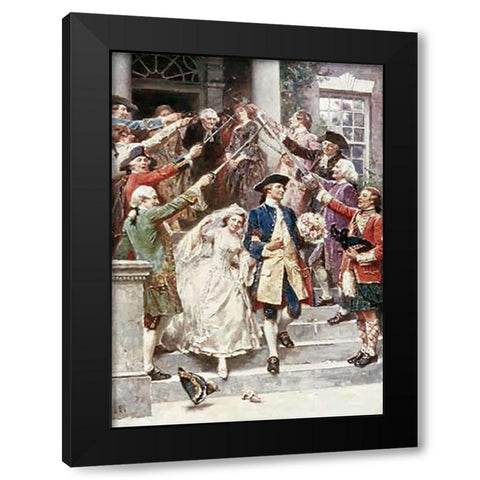 Here Comes The Bride, Wedding of Washington Black Modern Wood Framed Art Print with Double Matting by Gerome Ferris, Jean Leon