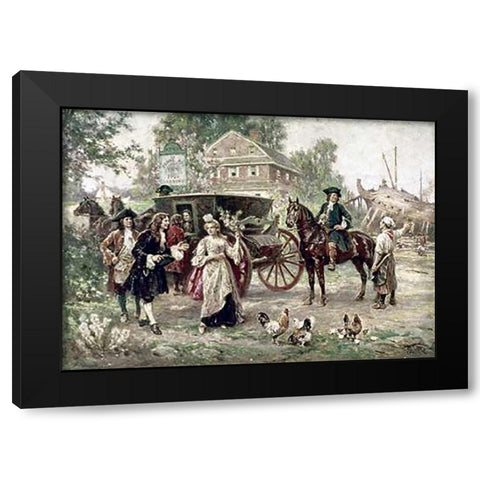 On The Road To Penns Manor Black Modern Wood Framed Art Print by Gerome Ferris, Jean Leon