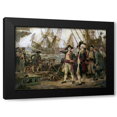 Ship That Sank In Victory Black Modern Wood Framed Art Print by Gerome Ferris, Jean Leon