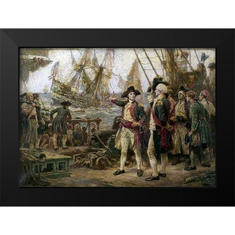 Ship That Sank In Victory Black Modern Wood Framed Art Print by Gerome Ferris, Jean Leon