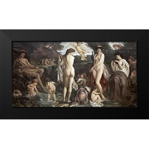 Judgement of Paris Black Modern Wood Framed Art Print by Feuerbach, Anselm Friedrich