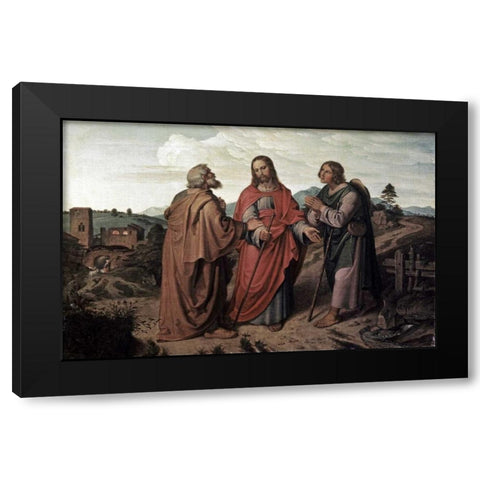Walk To Emmaus Black Modern Wood Framed Art Print by Feuhrich, Joseph