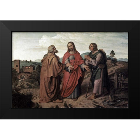 Walk To Emmaus Black Modern Wood Framed Art Print by Feuhrich, Joseph