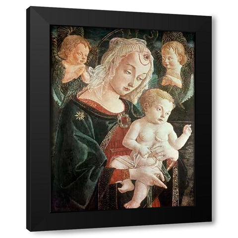 Madonna With Child Black Modern Wood Framed Art Print by Fiorentino, Francesco