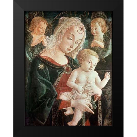 Madonna With Child Black Modern Wood Framed Art Print by Fiorentino, Francesco