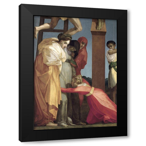 Descent From The Cross (Detail) Black Modern Wood Framed Art Print with Double Matting by Fiorentino, Rosso