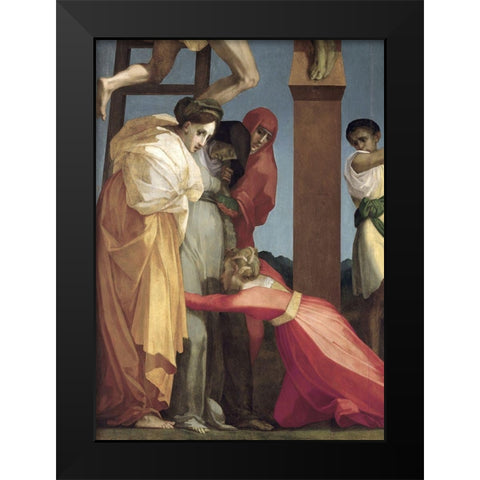 Descent From The Cross (Detail) Black Modern Wood Framed Art Print by Fiorentino, Rosso