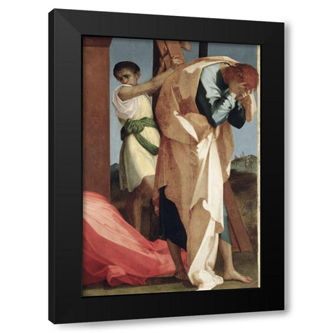 Descent From The Cross (Detail) Black Modern Wood Framed Art Print with Double Matting by Fiorentino, Rosso