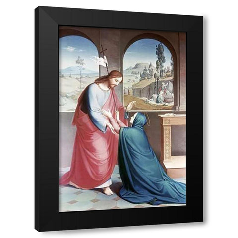 Jesus Appears To His Mother Black Modern Wood Framed Art Print with Double Matting by Flatz, Gebhard