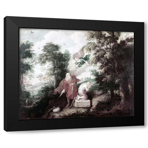 Sacrifice of Isaac Black Modern Wood Framed Art Print by Franck, Franz Friedrich