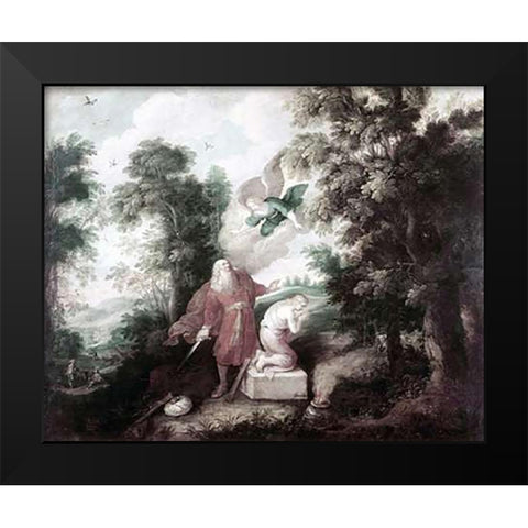 Sacrifice of Isaac Black Modern Wood Framed Art Print by Franck, Franz Friedrich
