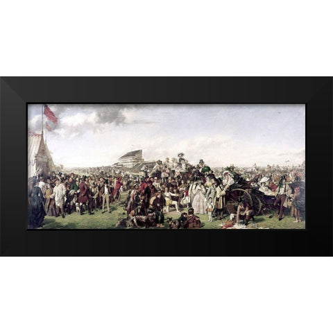 Derby Day Black Modern Wood Framed Art Print by Frith, William Powell