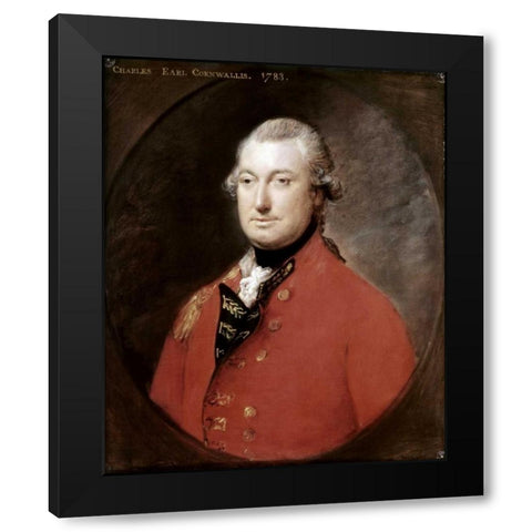 Charles Cornwallis Black Modern Wood Framed Art Print with Double Matting by Gainsborough, Thomas