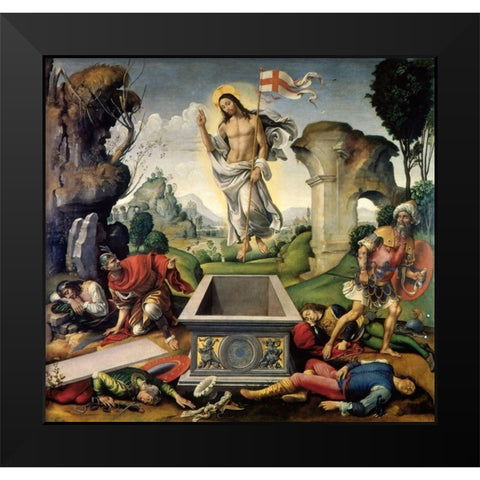 Resurrection Black Modern Wood Framed Art Print by Garbo, Raffaellino del
