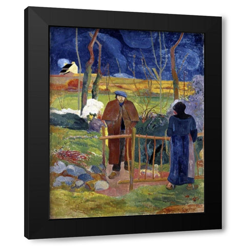 Bonjour, Monsieur Gauguin Black Modern Wood Framed Art Print by Gauguin, Paul