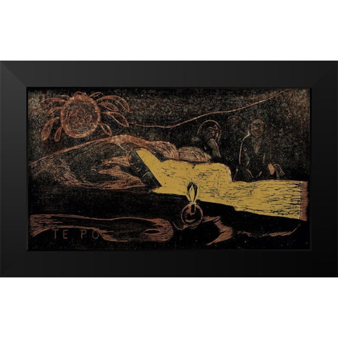 Exalted Night Black Modern Wood Framed Art Print by Gauguin, Paul