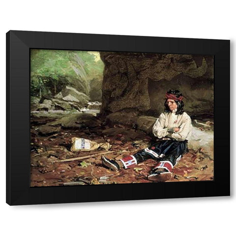 The Young Hunter Black Modern Wood Framed Art Print with Double Matting by Gaul, Gilbert