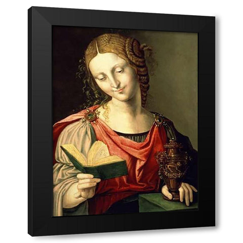 Saint Mary Magdalene Black Modern Wood Framed Art Print by Genga, Girolamo