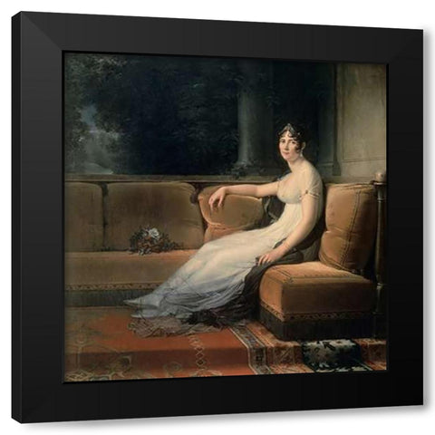 Portrait of Josephine Black Modern Wood Framed Art Print with Double Matting by Simon, Francois Pascal