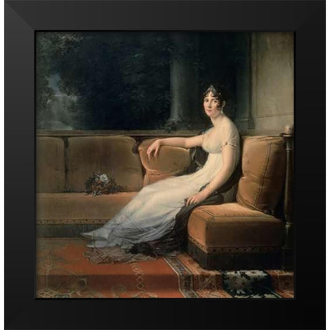 Portrait of Josephine Black Modern Wood Framed Art Print by Simon, Francois Pascal