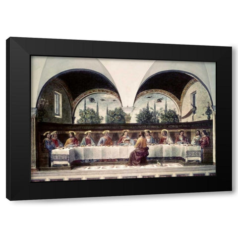 Last Supper Black Modern Wood Framed Art Print by Ghirlandaio, Domenico