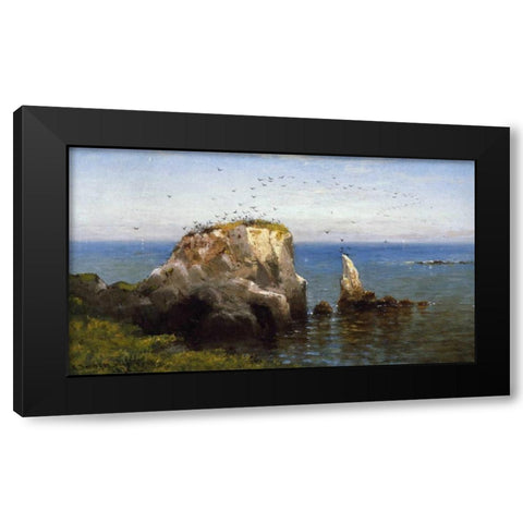 Rocks On The Sonoma Coast, California Black Modern Wood Framed Art Print with Double Matting by Gifford, Robert Swain