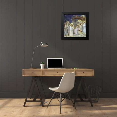 Adoration of The Magi Black Modern Wood Framed Art Print by Giotto