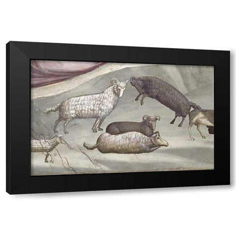 Joachims Sacrifice - Detail Black Modern Wood Framed Art Print with Double Matting by Giotto
