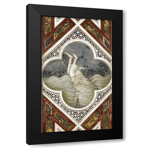 Jonah and The Whale Black Modern Wood Framed Art Print with Double Matting by Giotto