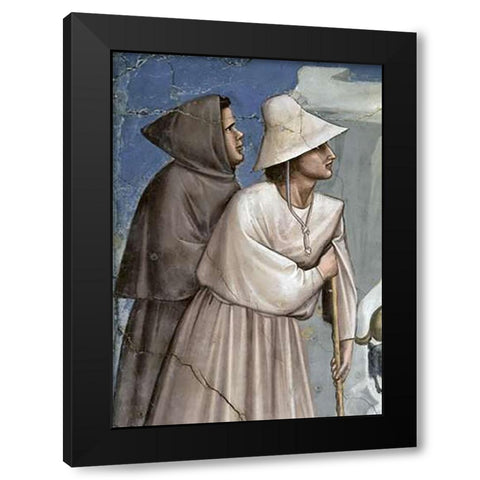 Josephs Dream - Detail Black Modern Wood Framed Art Print with Double Matting by Giotto