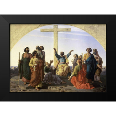 Dispersion of The Apostles Black Modern Wood Framed Art Print by Gleyre, Charles