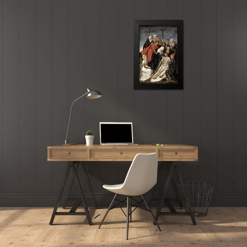 Lamentation Black Modern Wood Framed Art Print by Van Der Goes, Hugo