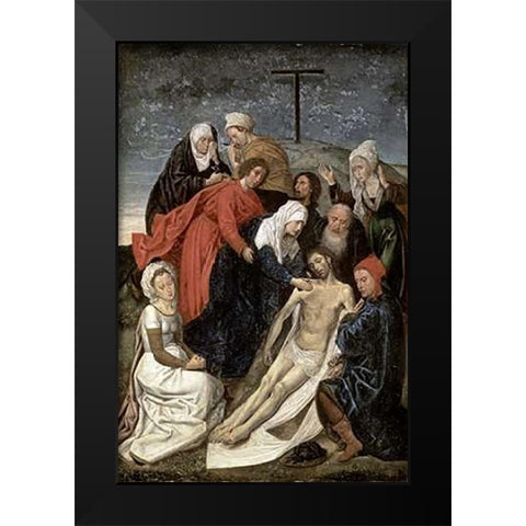 Lamentation Black Modern Wood Framed Art Print by Van Der Goes, Hugo