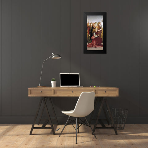 Angels of The Annunciation Black Modern Wood Framed Art Print by Granacci, Francesco