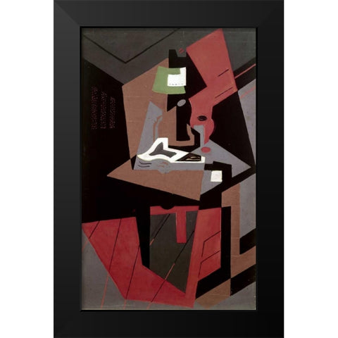 Composicion Black Modern Wood Framed Art Print by Gris, Juan