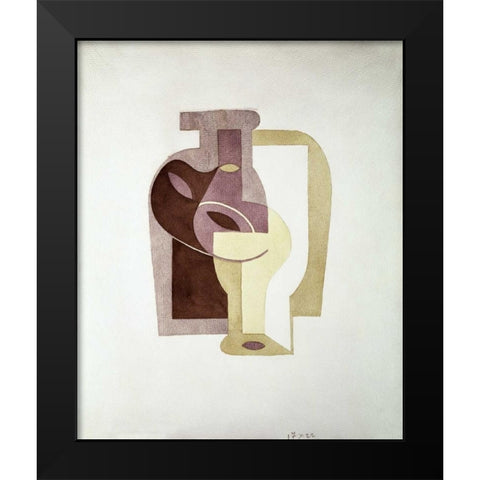 Still Life Black Modern Wood Framed Art Print by Gris, Juan