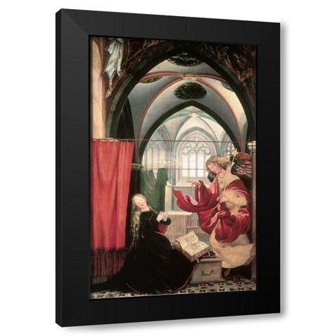 Isenheim Altarpiece: Annunciation Black Modern Wood Framed Art Print by Grunewald, Mathias