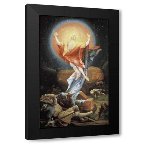 Isenheim Altarpiece: Resurrection Black Modern Wood Framed Art Print by Grunewald, Mathias