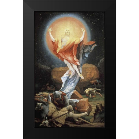 Isenheim Altarpiece: Resurrection Black Modern Wood Framed Art Print by Grunewald, Mathias