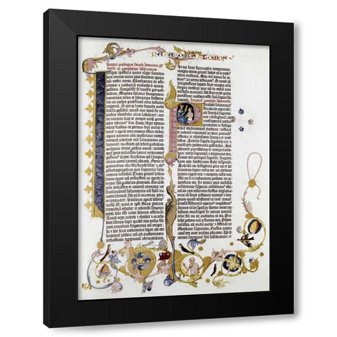Gutenberg Bible Black Modern Wood Framed Art Print by Gutenberg, Johann