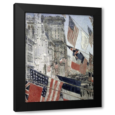 Allies Day, May 1917 Black Modern Wood Framed Art Print by Hassam, Childe