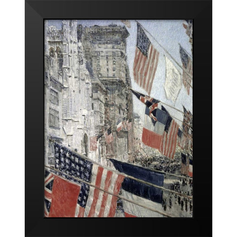 Allies Day, May 1917 Black Modern Wood Framed Art Print by Hassam, Childe