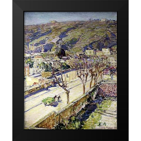 Vintageillipo, Italy Black Modern Wood Framed Art Print by Hassam, Childe