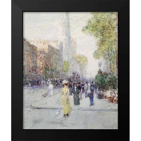 Springtime Black Modern Wood Framed Art Print by Hassam, Childe
