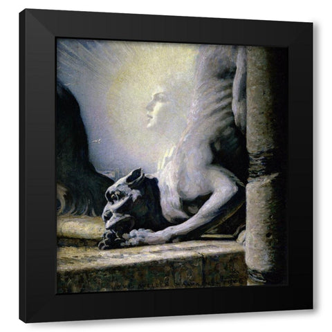 The Sphinx and the Chimera Black Modern Wood Framed Art Print by Hawkins, Louis Welden
