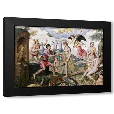 Judgement of Paris Black Modern Wood Framed Art Print by Heere, Lucas de