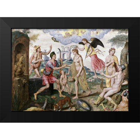 Judgement of Paris Black Modern Wood Framed Art Print by Heere, Lucas de