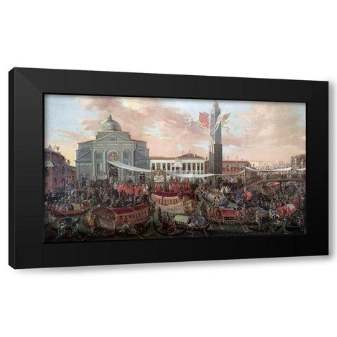 Entrance of Patriarch Federico Corner Into S. Pietro Di Castello Black Modern Wood Framed Art Print by Heintz, Joseph
